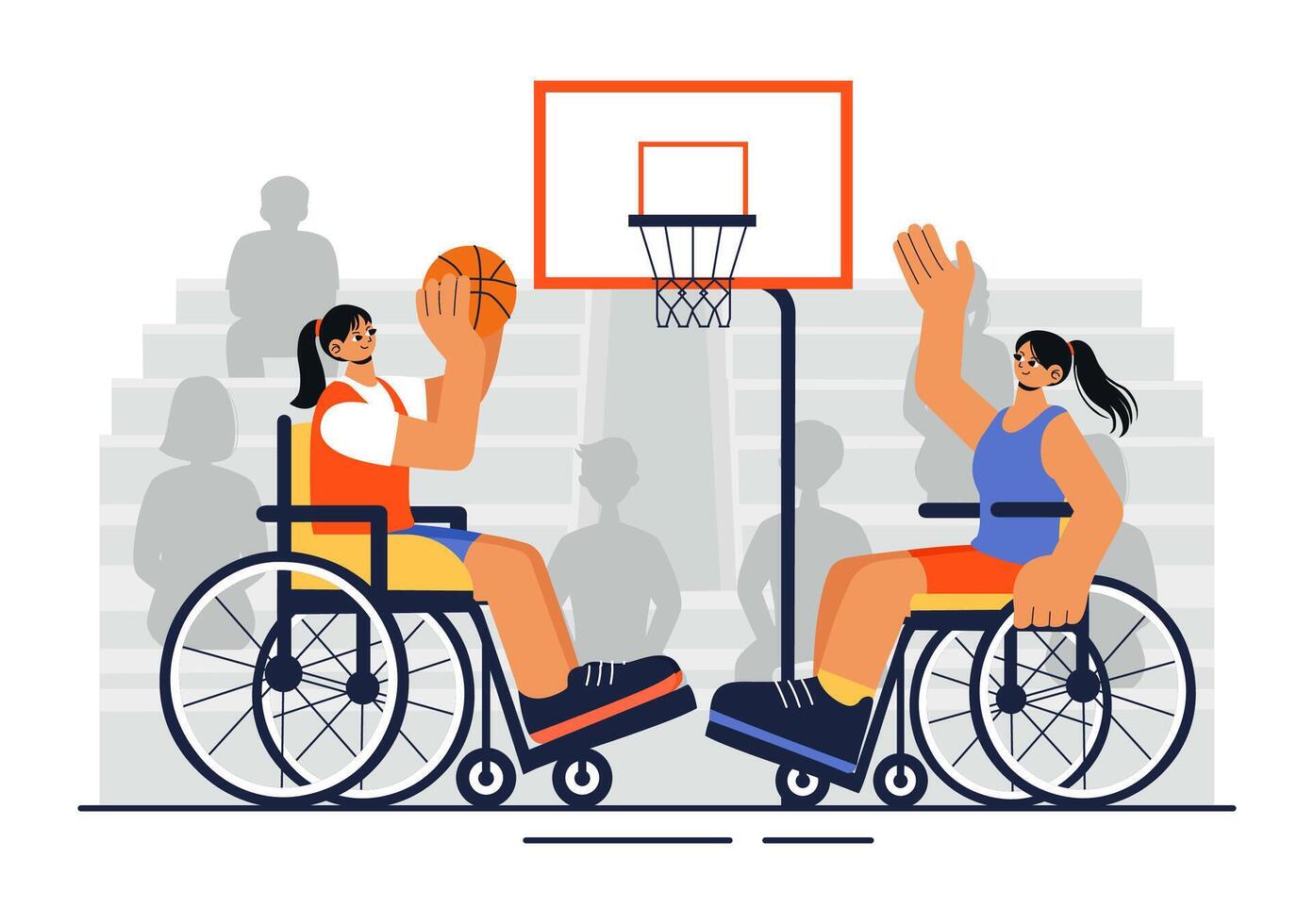 Diversity in Sports Illustration Featuring Athletes with Disabilities and Inclusion vector