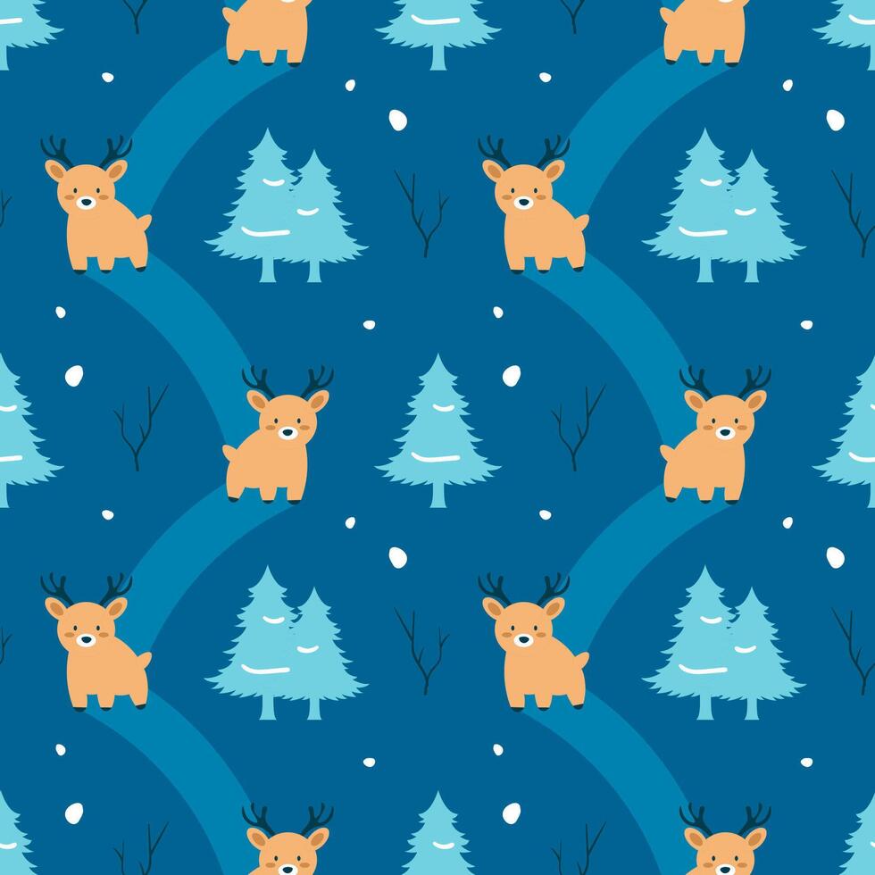 Hand-Drawn Winter Seamless Pattern with Playful Decorative Motifs vector
