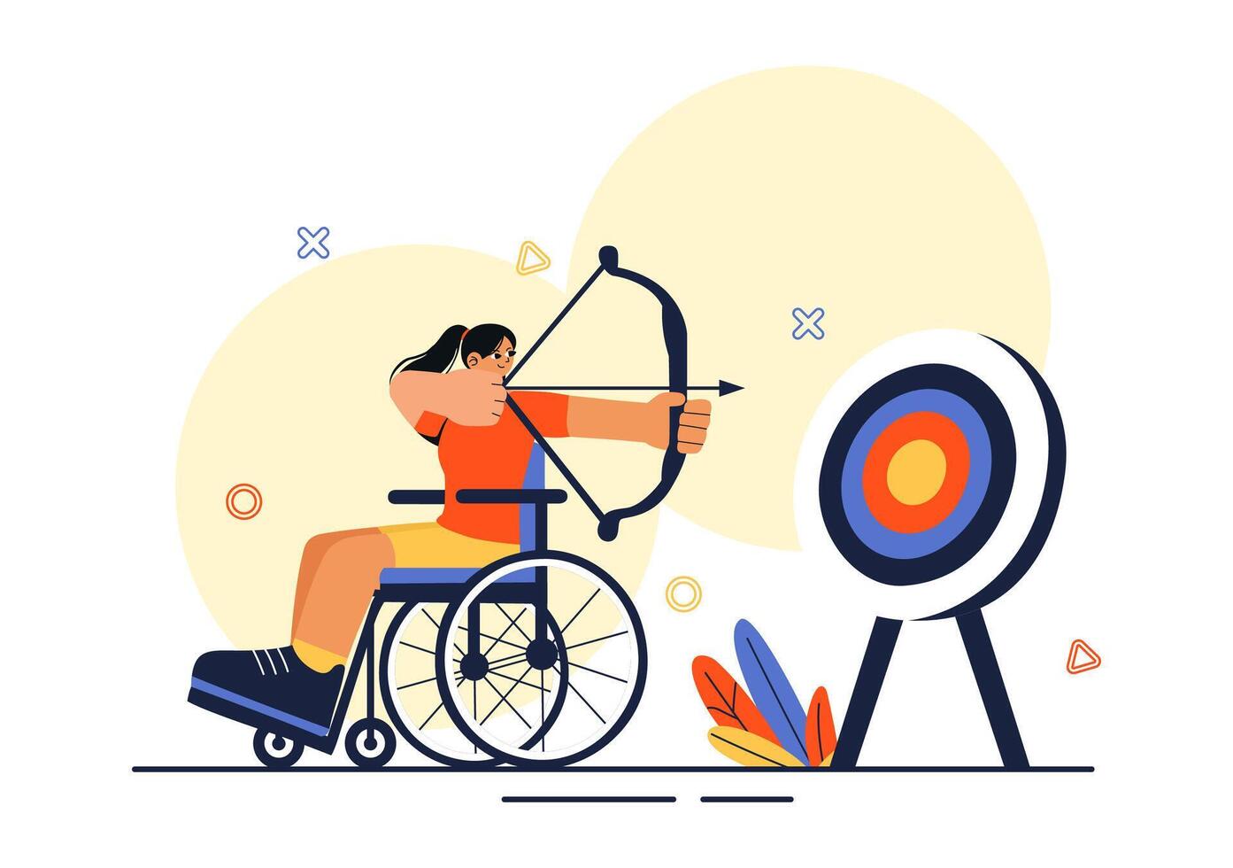 Sports for All Illustration Featuring Disabled Athletes and the Concept of Equality vector