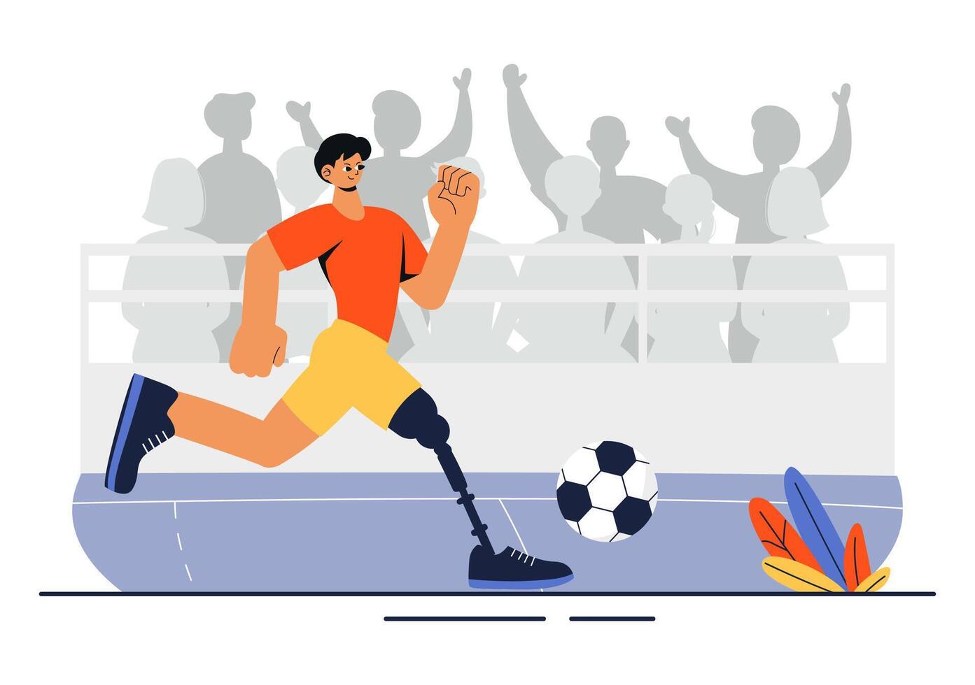 Diverse Athletes in Sports for Disabled People Design Emphasizing Equality and Participation vector
