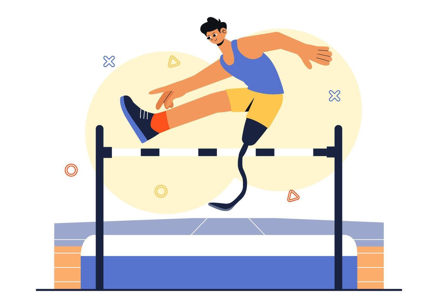 Illustration of Disabled Athletes Promoting Equality and Accessibility in Sports Activities vector