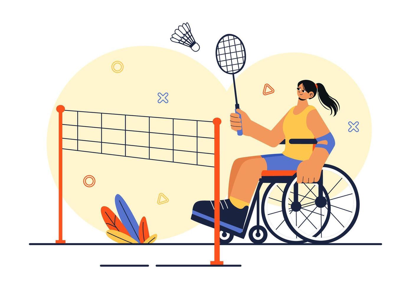 Inclusive Sports Illustration with Disabled Athletes Engaging in Competitive Activities vector
