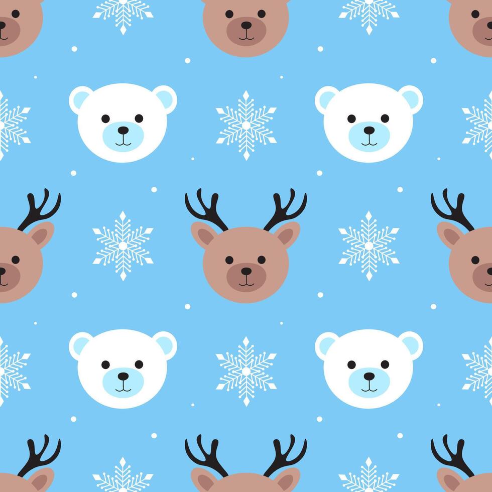 Decorative Winter Seamless Pattern Design in Hand-Drawn Cartoon Style vector