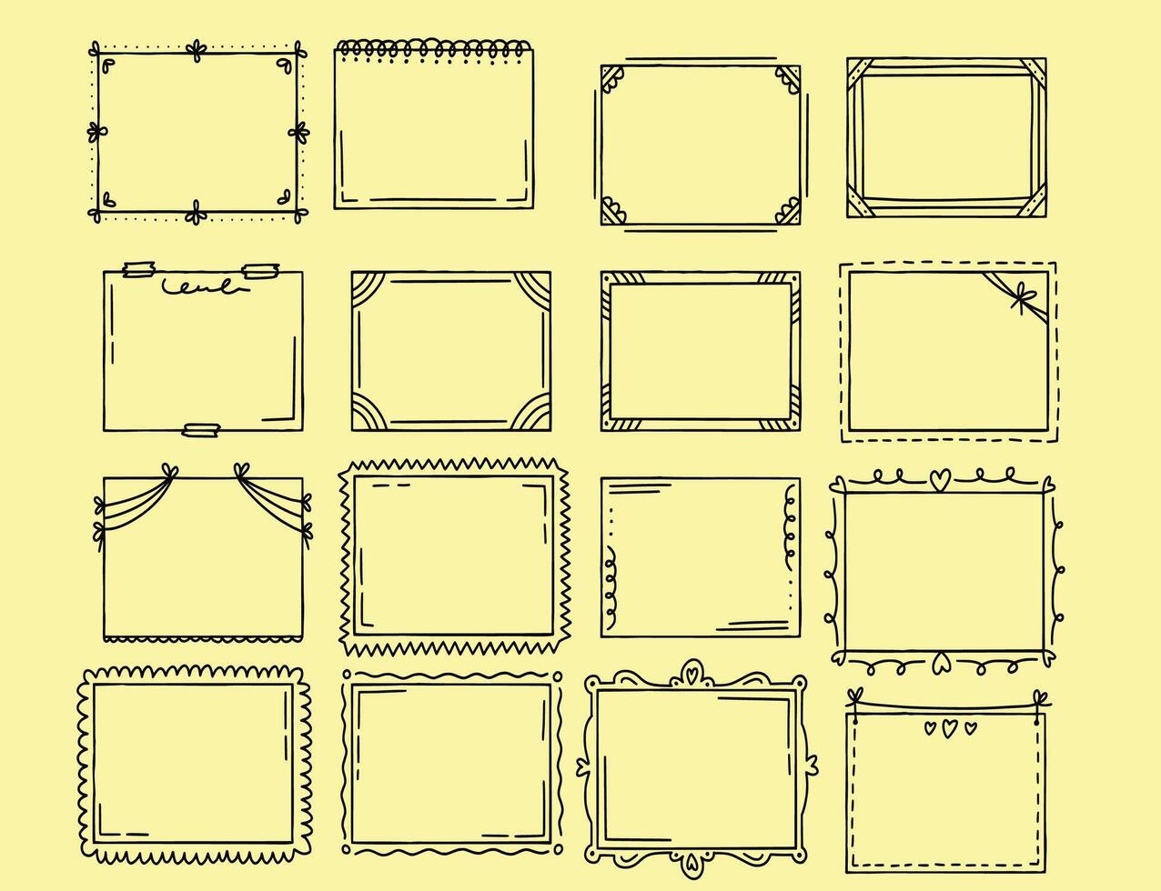 New Engraving hand drawn doodle frame collection,Calligraphic ornamental frame vector