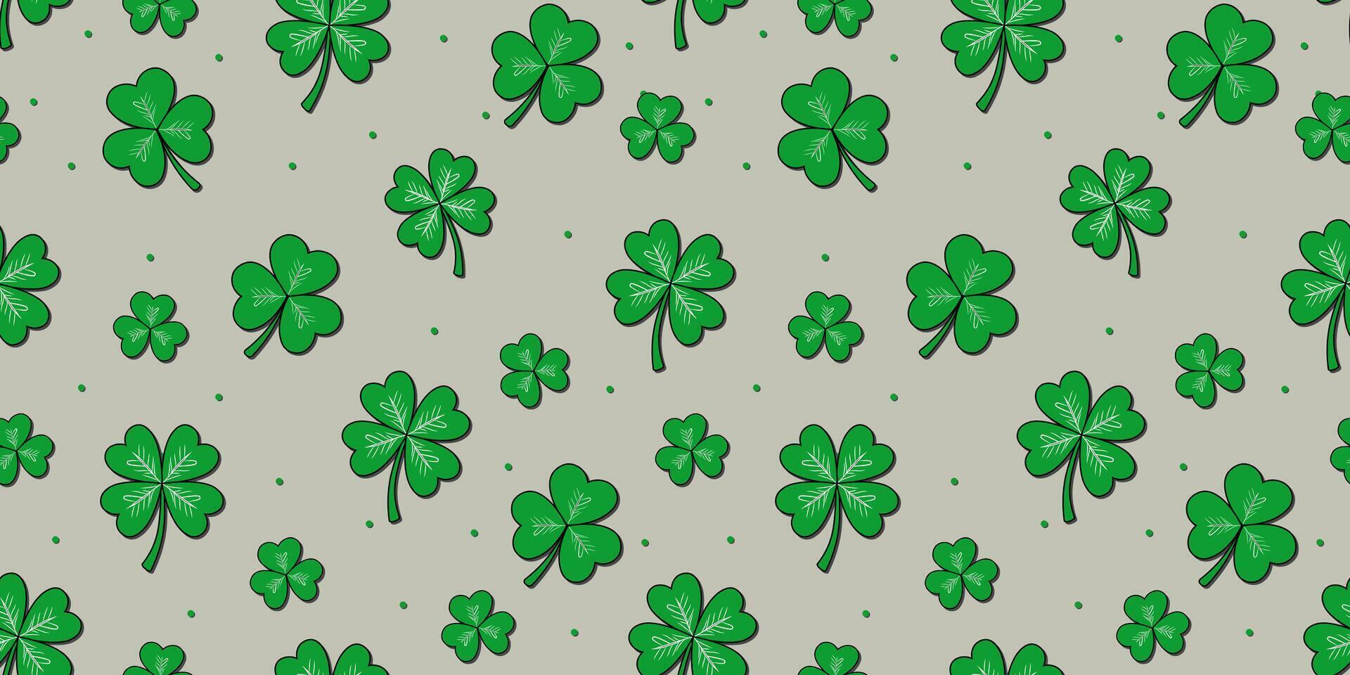 Clover Seamless Pattern 3D Style St. Patrick's Day vector