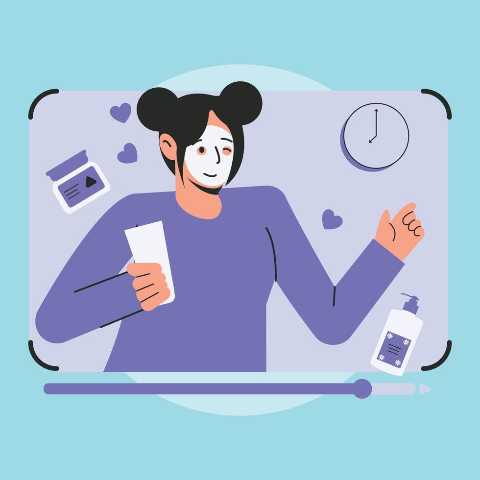 beauty influencer illustration vector