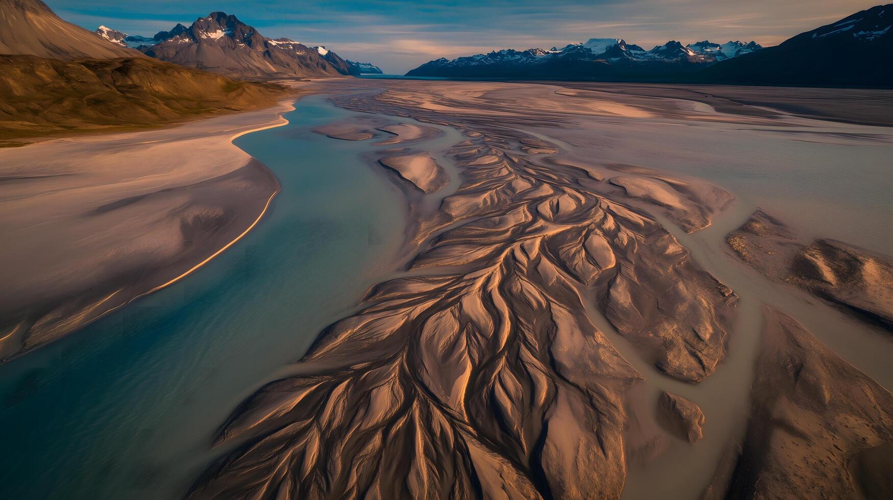 Glacial River Delta Patterns photo