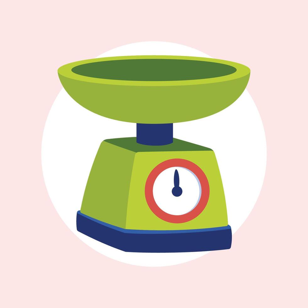 weighing scale kitchen tools illustration vector
