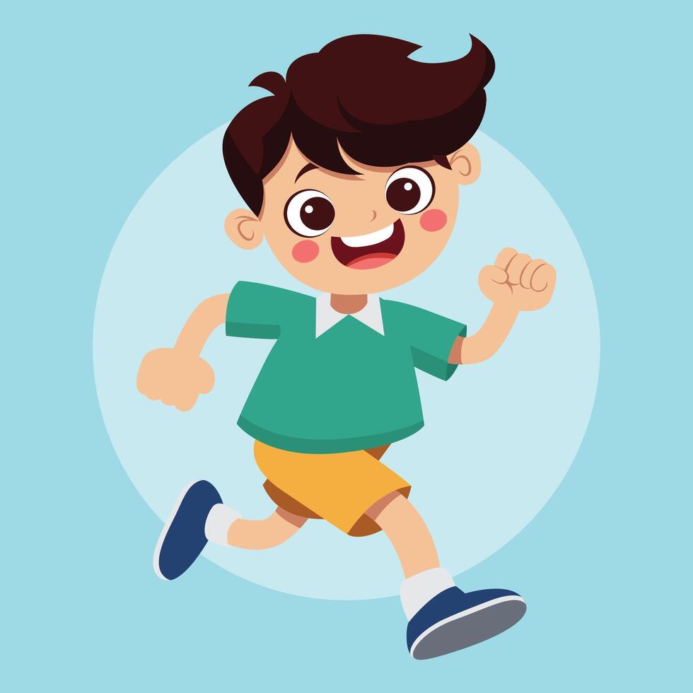 cute happy kids illustration vector