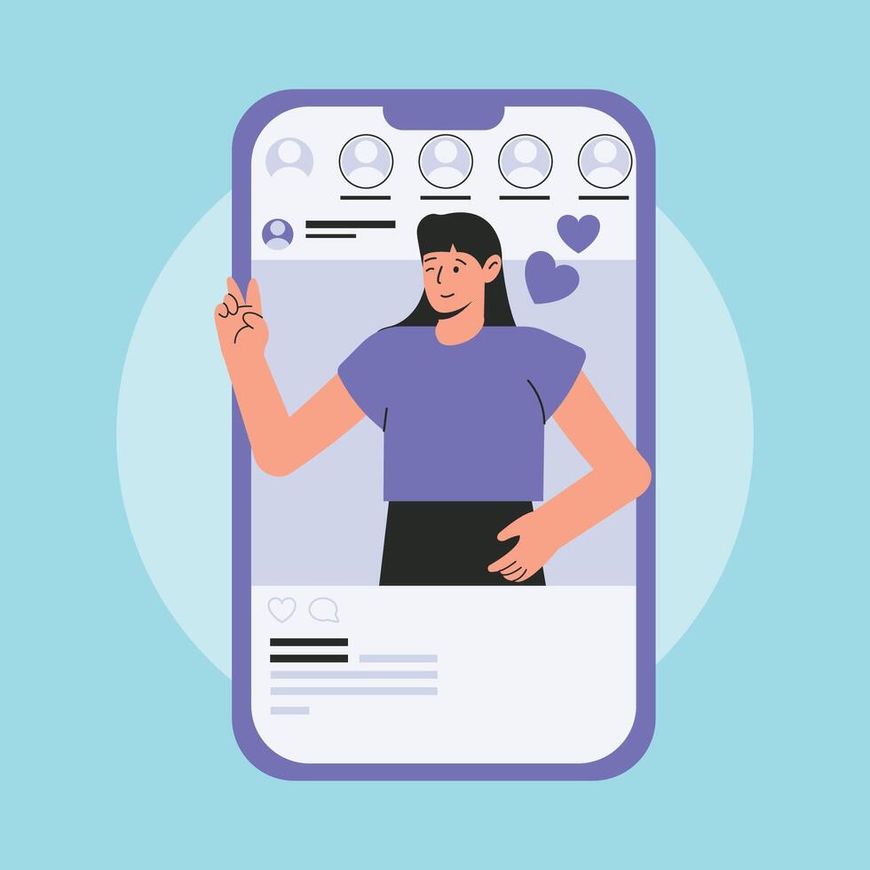 social media influencer illustration vector