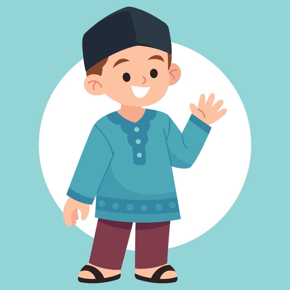 sholeh moslem cute character illustration vector
