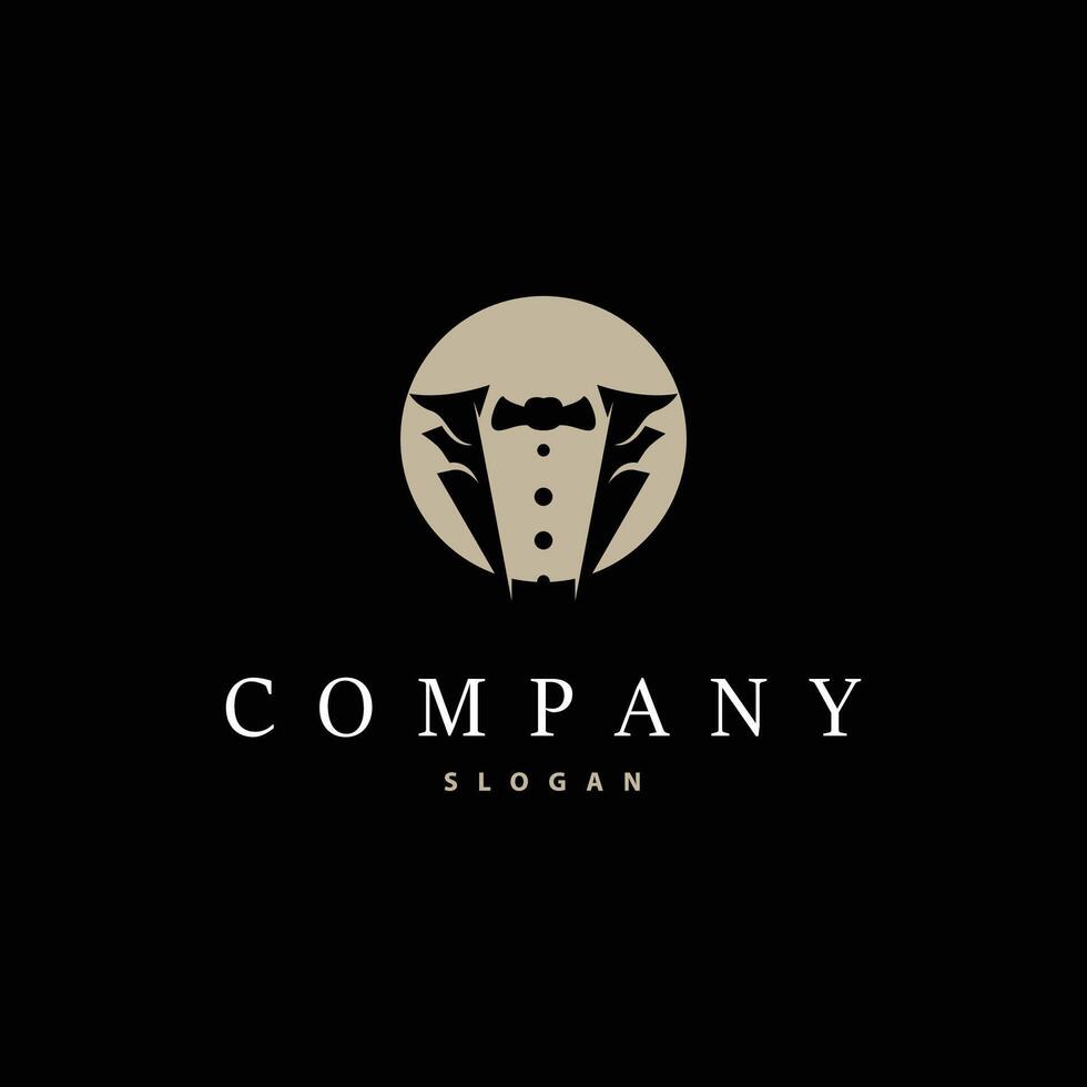 tuxedo logo design illustration store tailor vector