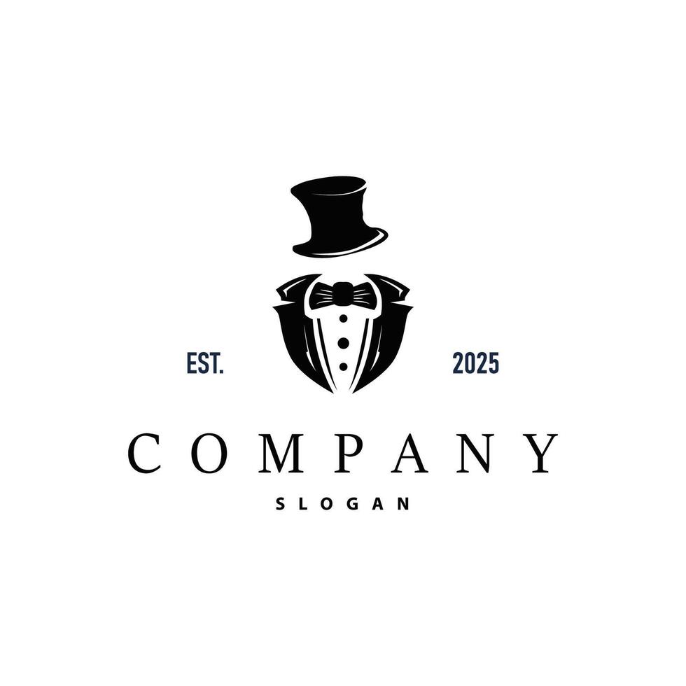 men clothing tuxedo logo design simple vector