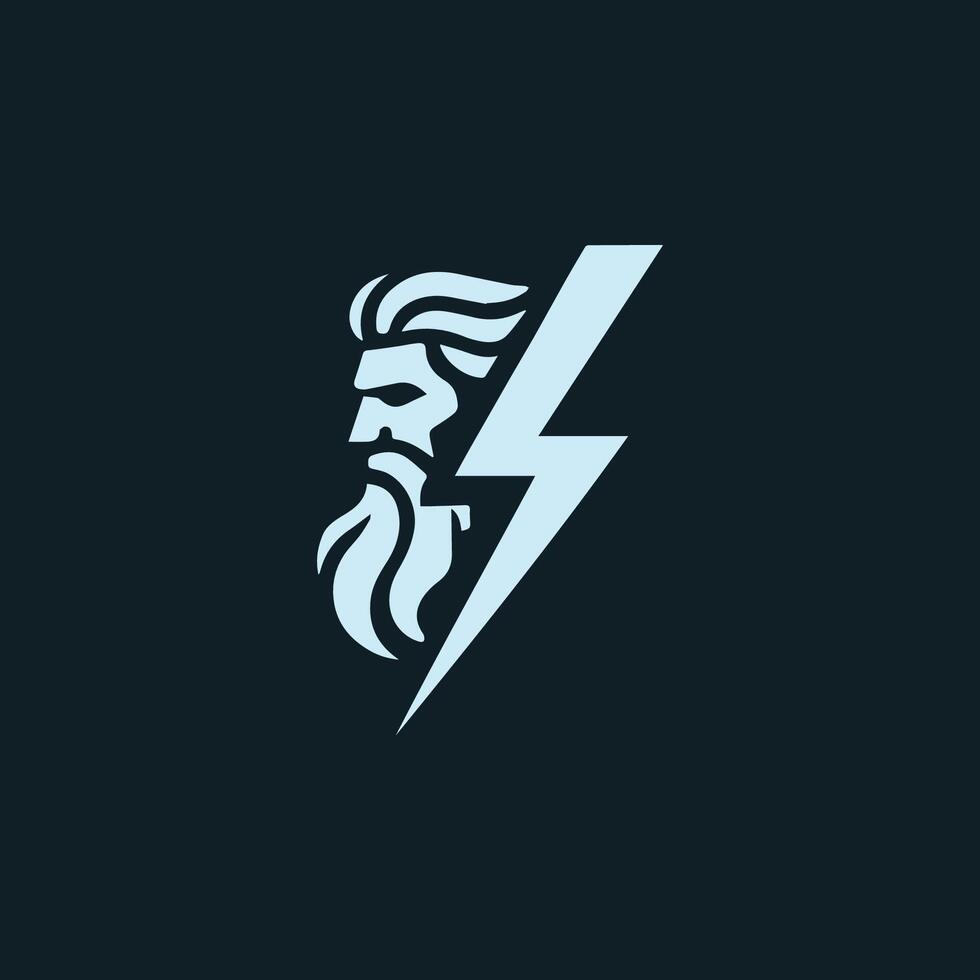 Minimalist God Zeus Logo vector