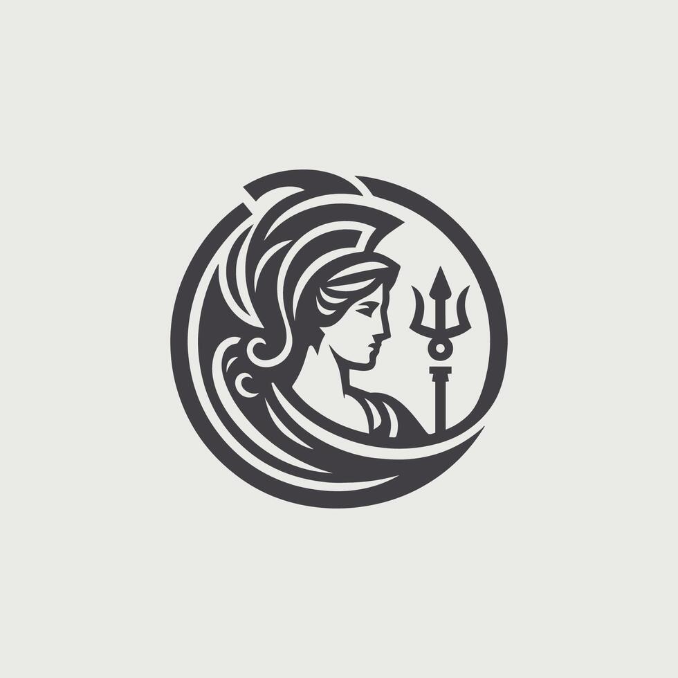 Elegant Goddess Athena Logo vector