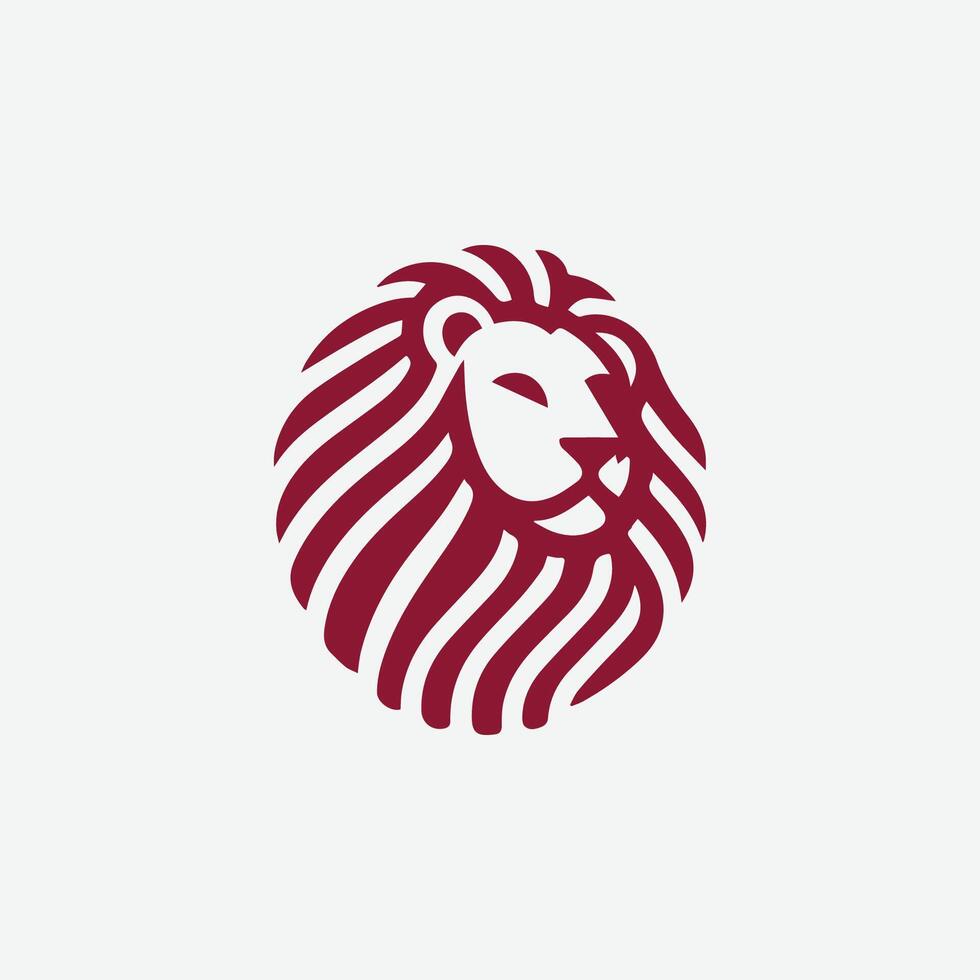 a lion head logo on a white background vector