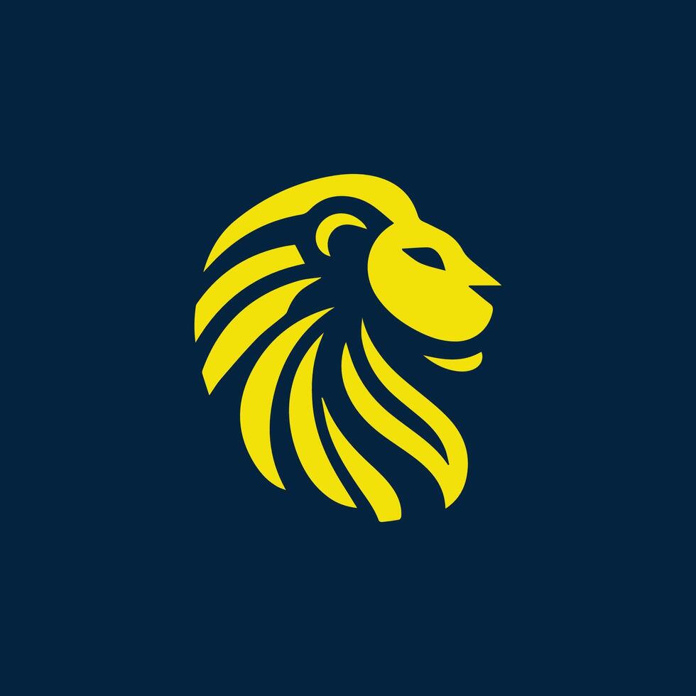 the lion logo is yellow and blue vector