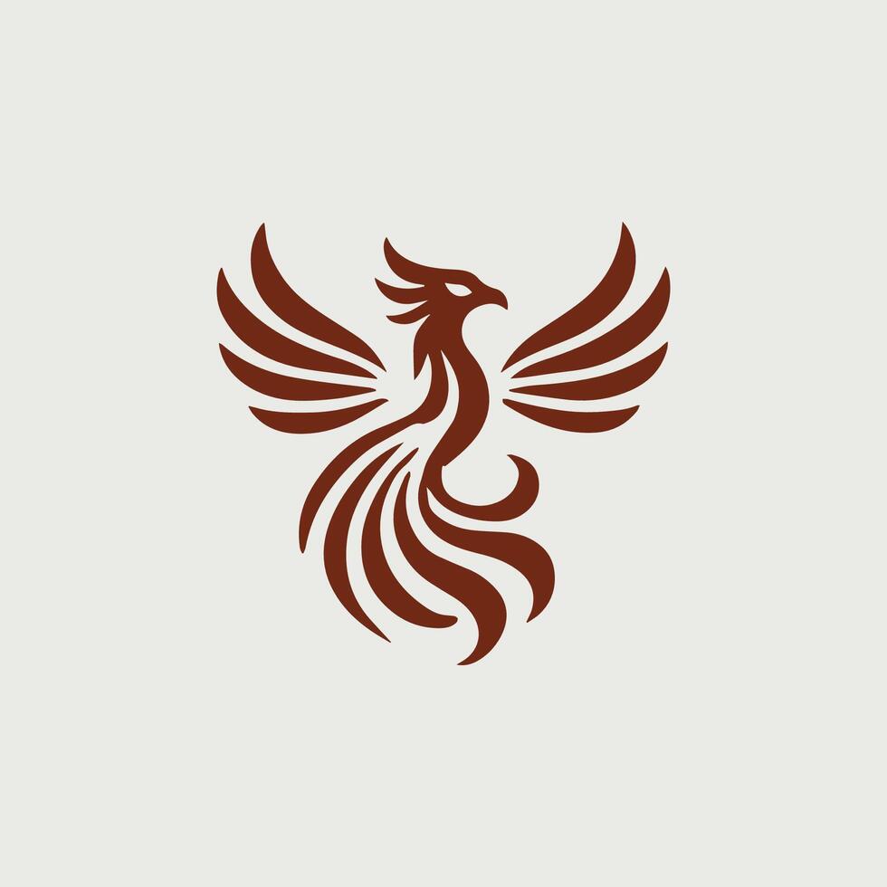 phoenix bird logo design vector