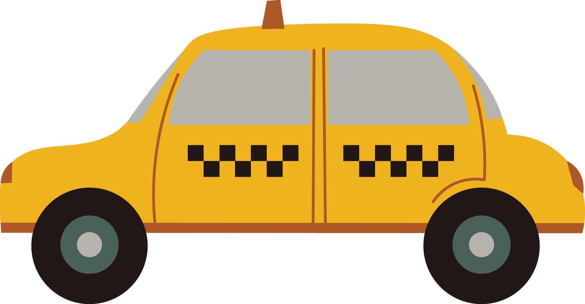Illustration of a Yellow Taxi Car vector