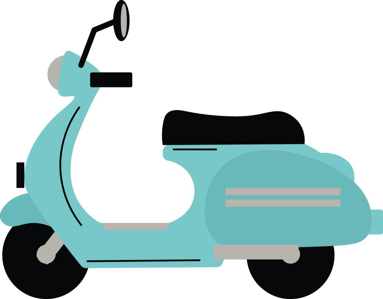 Illustration of a Retro Blue Scooter vector