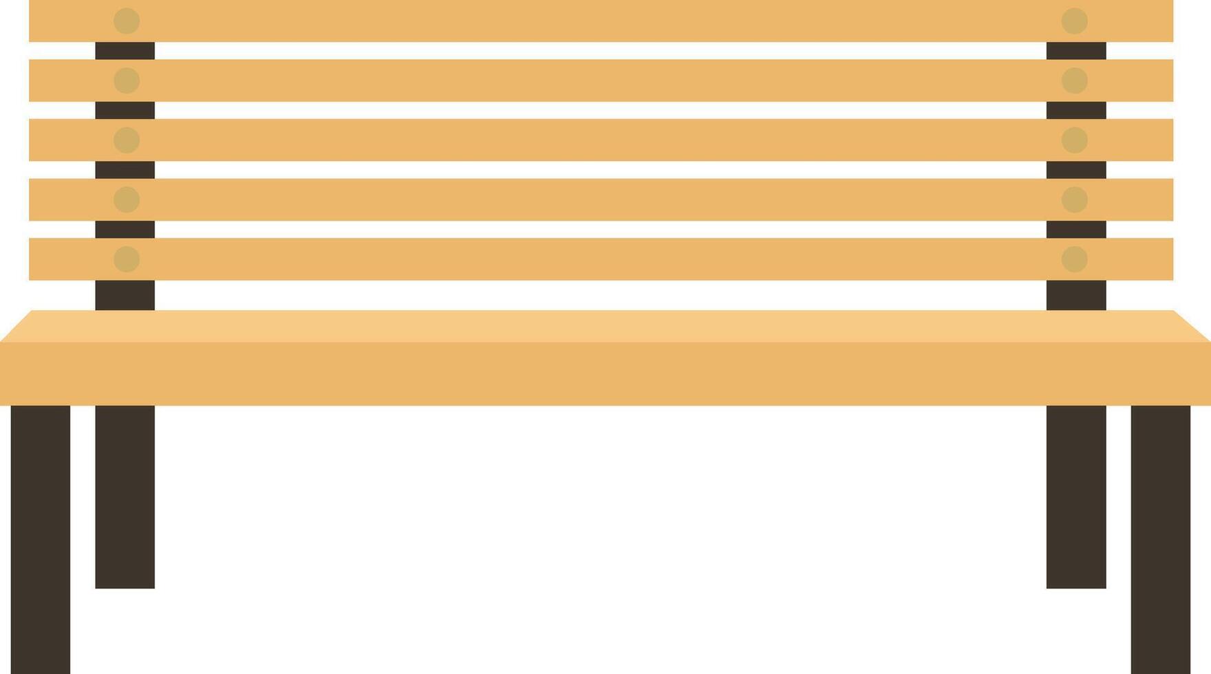 Simple Wooden Park Bench Illustration vector