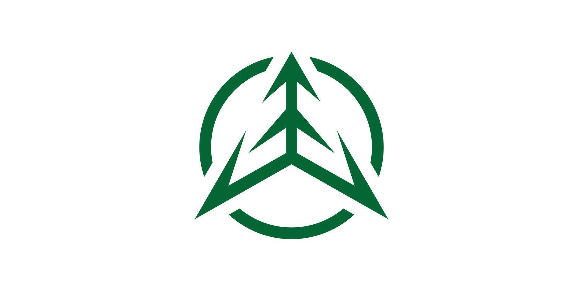 logo design north and pine,compass,navigation,symbol,icon,idea,creative. vector