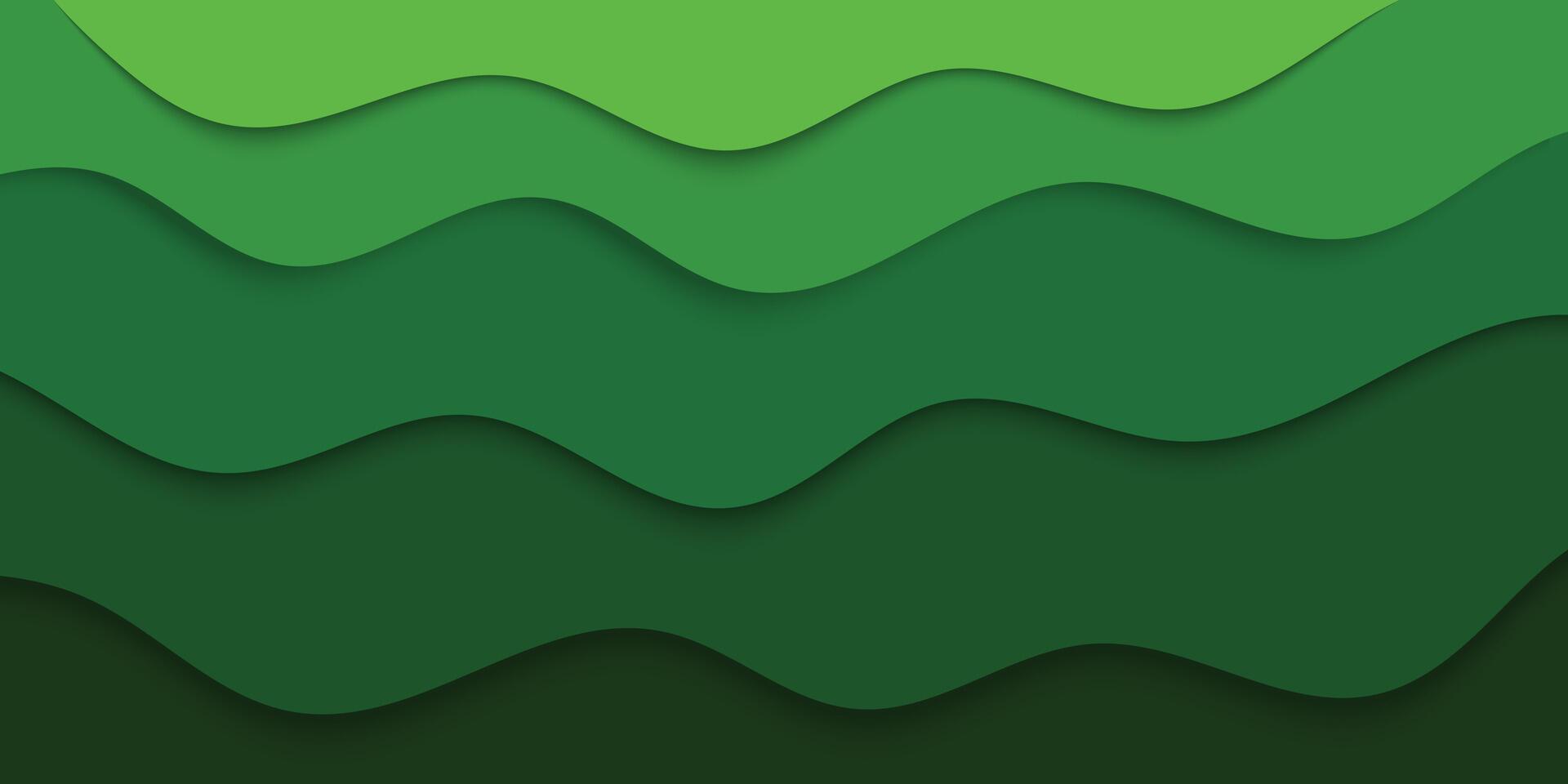 green waves or paper cut background with a green background vector