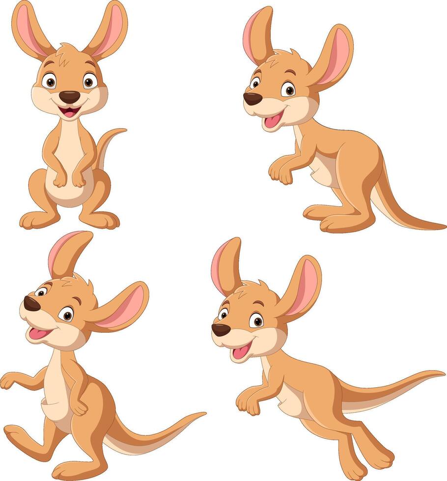 Illustration of cartoon happy kangaroo vector