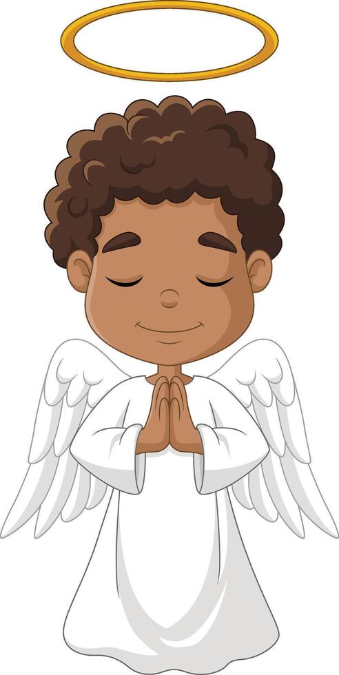 Cartoon little angel isolated on white background vector