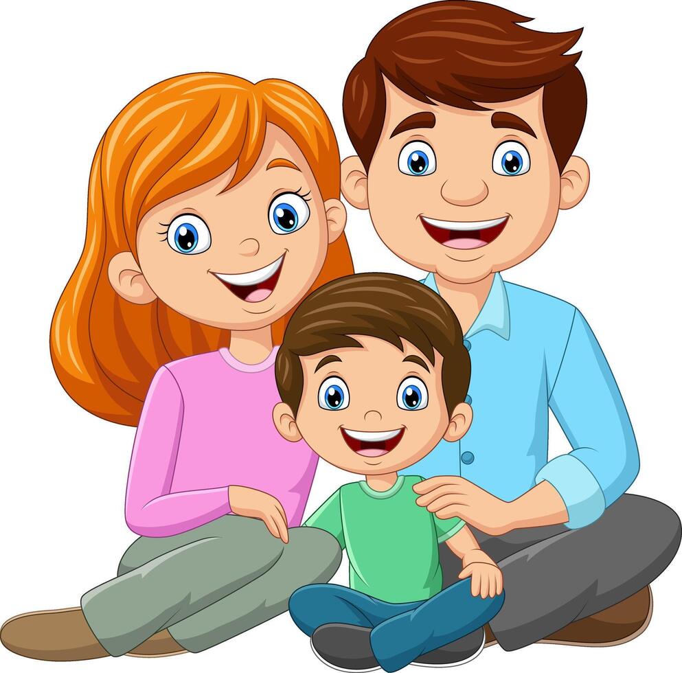 illustration of cartoon a happy family vector