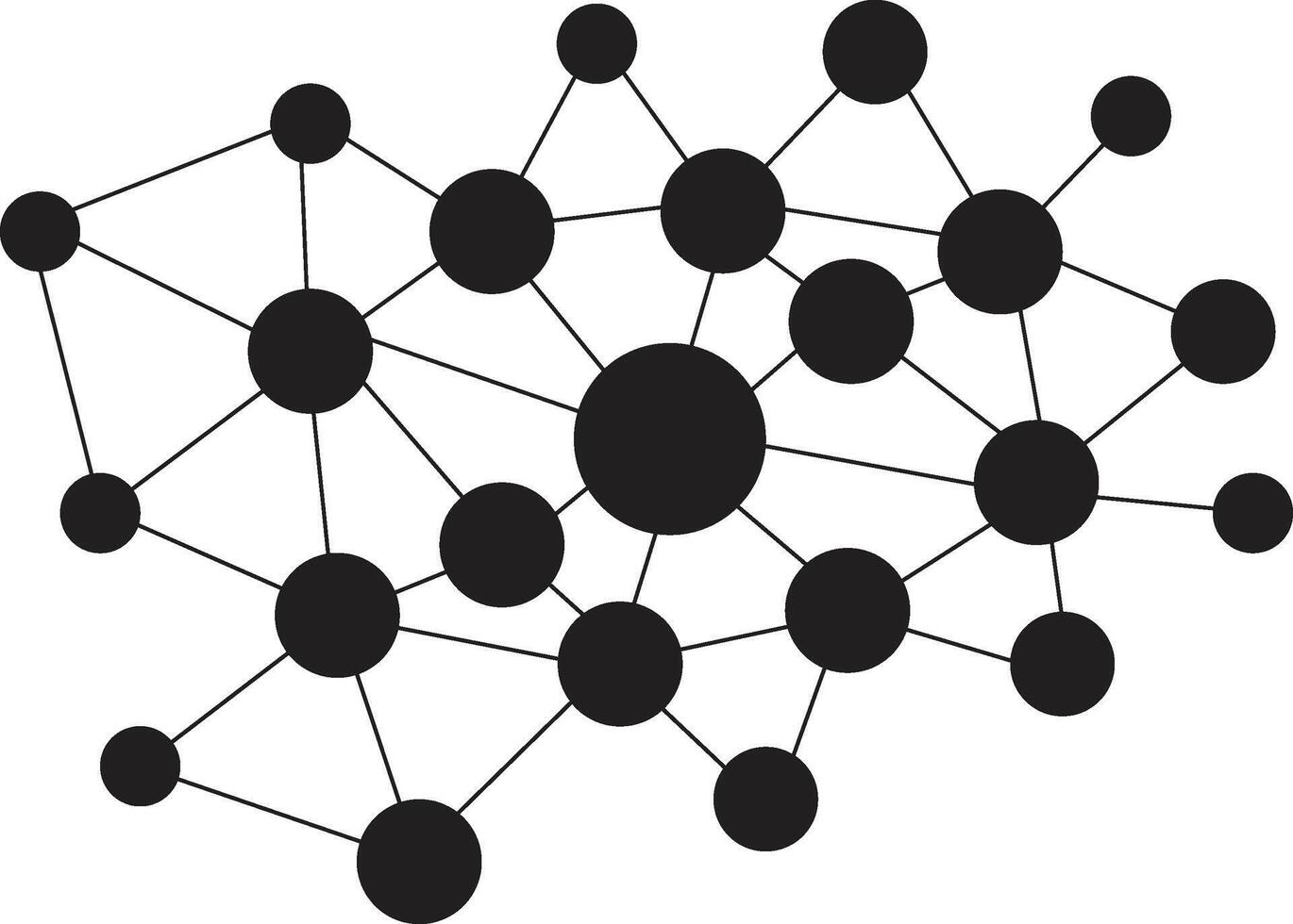 Abstract social network connection. Connecting network tech ai element isolated on white background vector