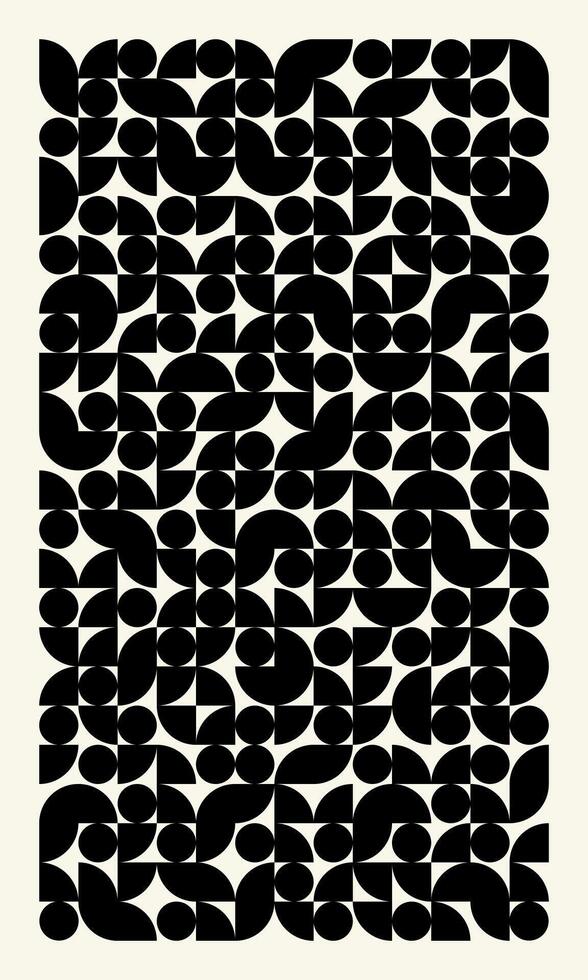 Black and white Bauhaus vintage pattern background for cover design, poster and interior vector