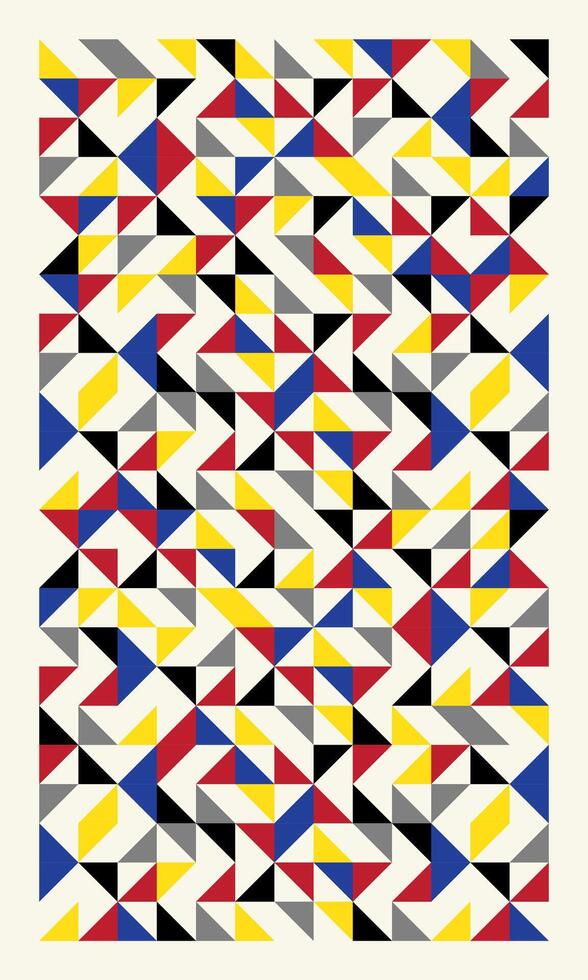Classic colour Bauhaus vintage pattern background for cover design, poster and interior vector