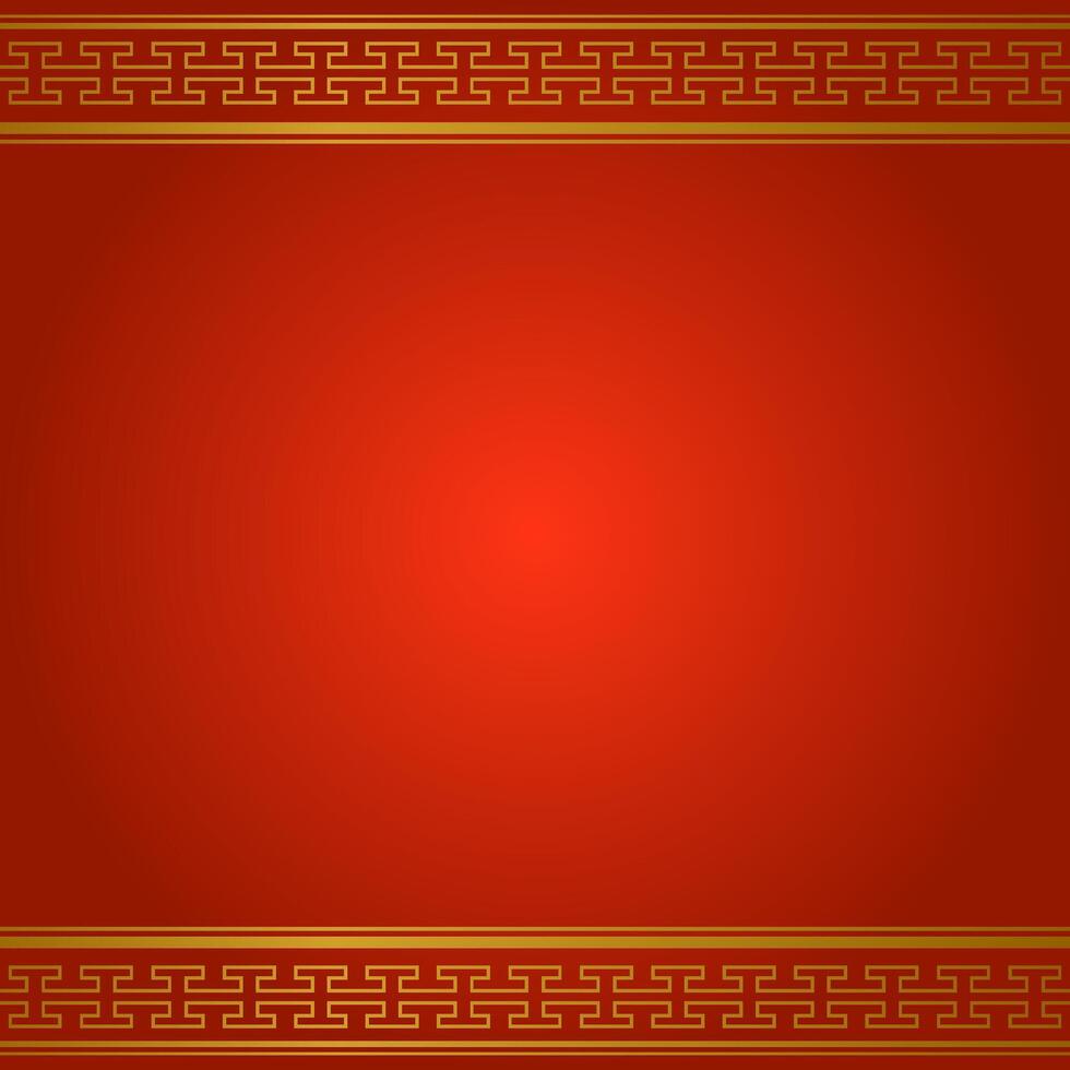 Chinese blank background. Golden pattern on red background. vector
