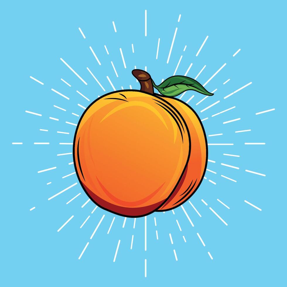 peach with orange color and blue background vector