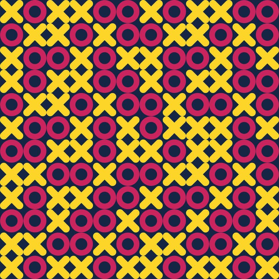 Abstract Geometric XO Pink Yellow Pattern Background Wallpaper vector