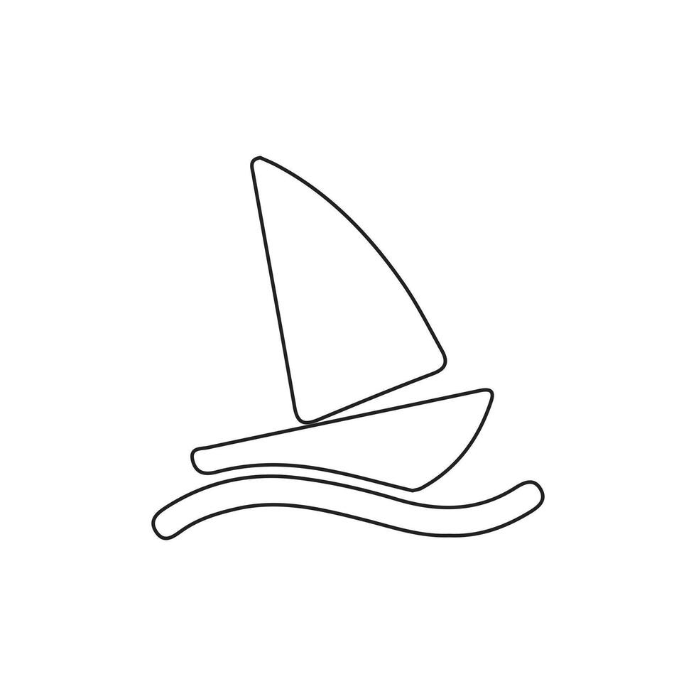 Boat icon Line art design. Boat in river icon illustration. isolated flat icon on a white background vector