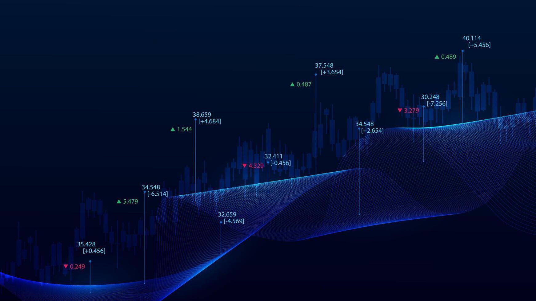 Stock market graph trading chart global concept. Futuristic business technology investment. vector