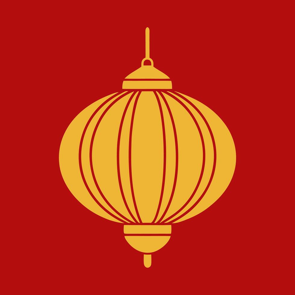 Simple Gold Chinese Lantern Illustration vector