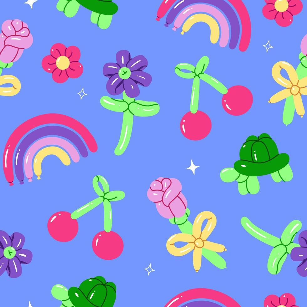 Seamless pattern with figures from balloons. graphics. vector