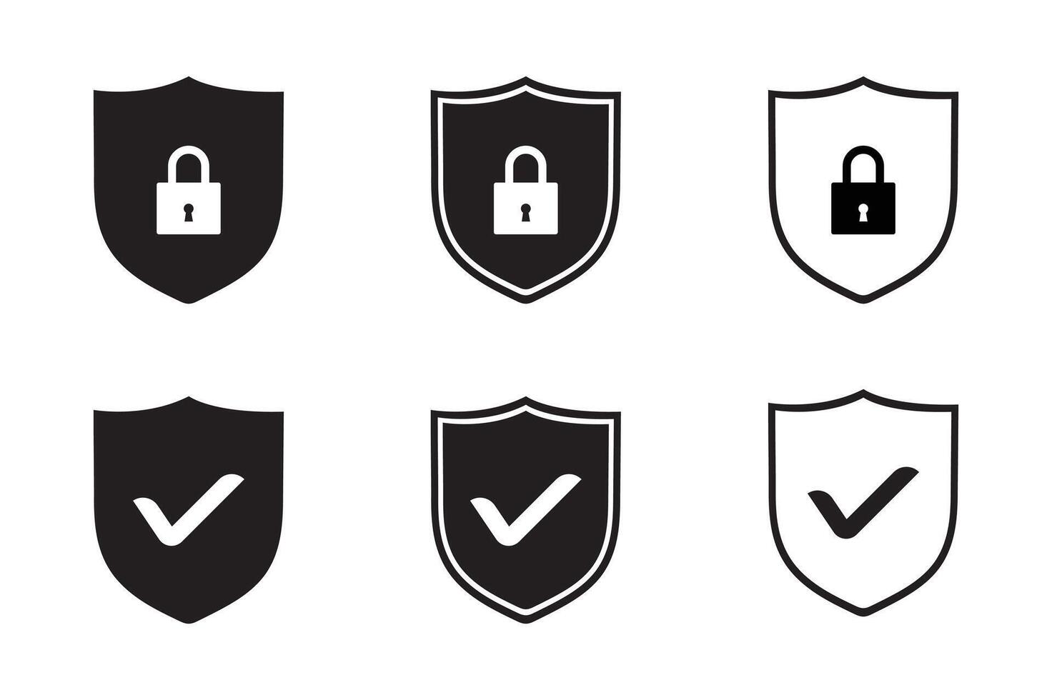 Security shield sign illustration. Security shields symbols vector