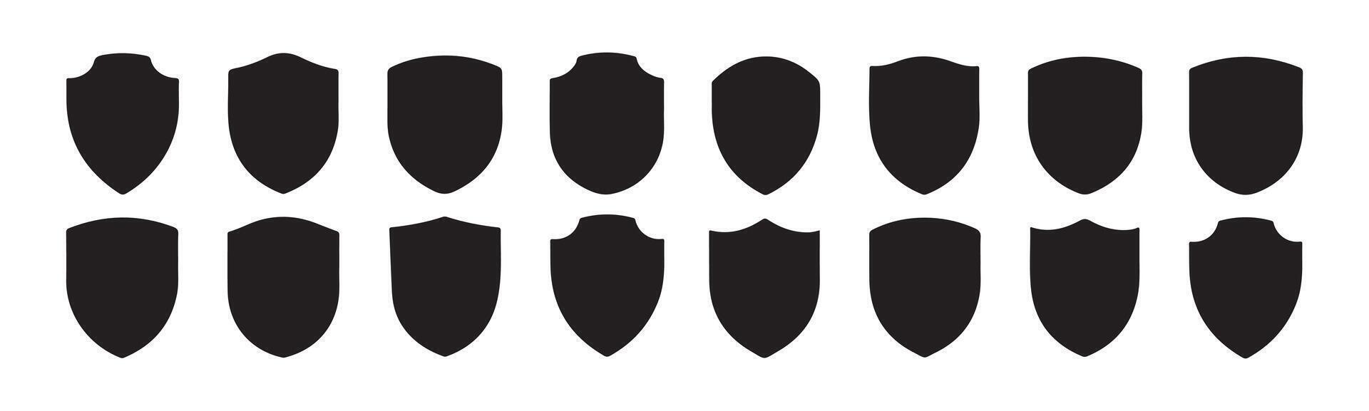 Heraldic shield icon set vector