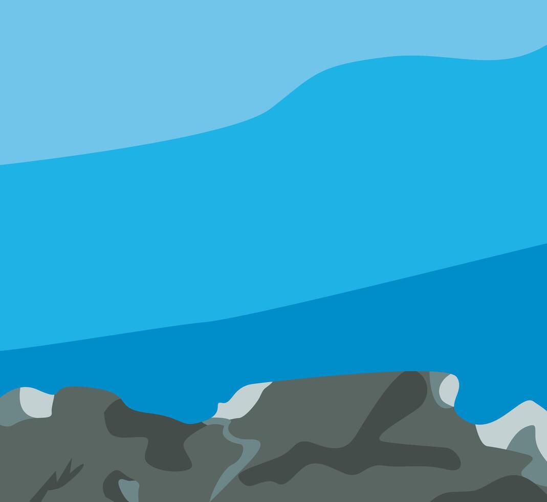 cartoon style background of under the sea. flat style nature under the sea vector