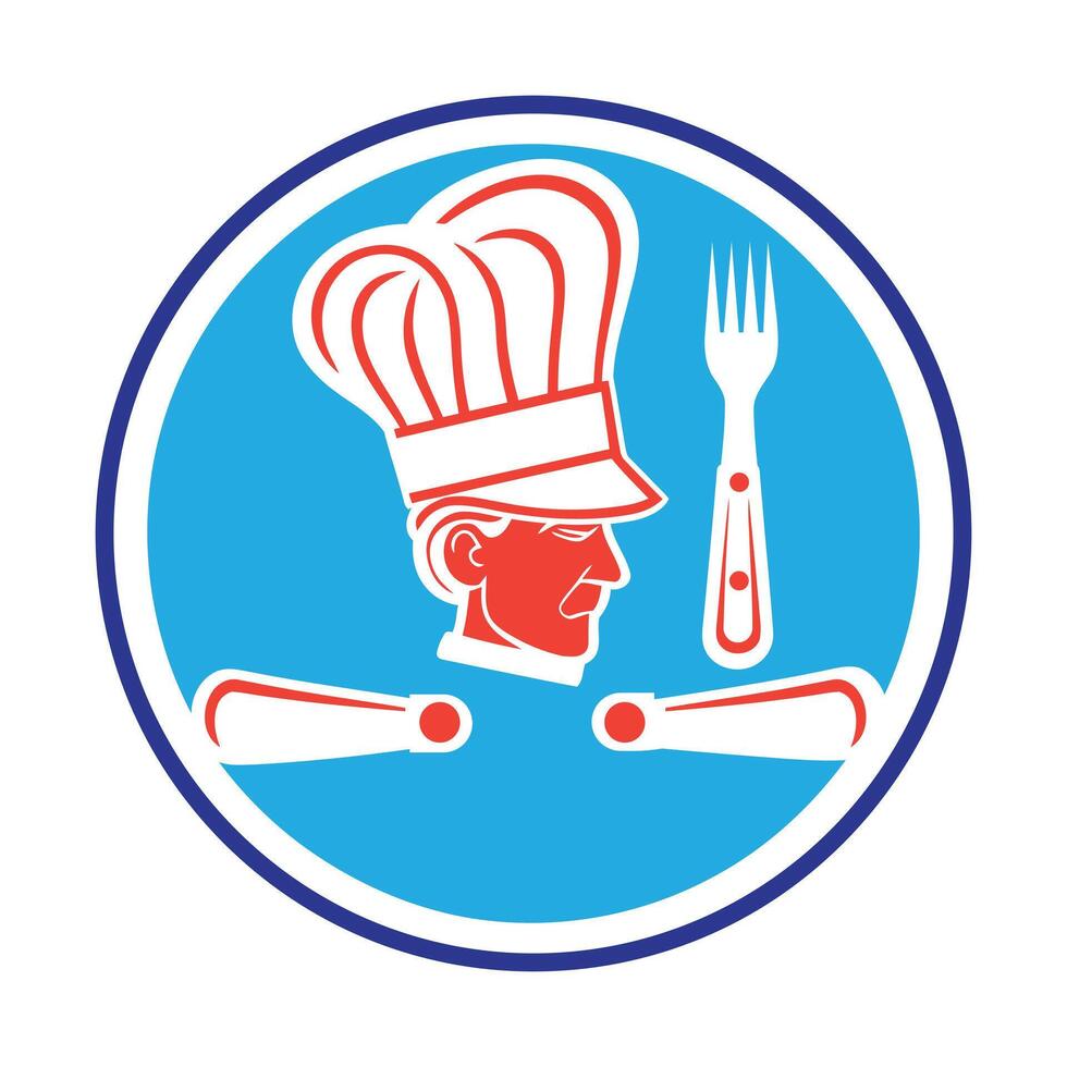 Chef logo illustration on white background vector