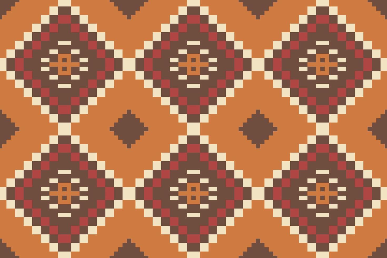 Crochet Abstract Colorful Geometric Pattern Backgroundfolk Embroidery, Aztec Geometric Ornament Print. Design for Carpet, Wallpaper, Clothing, Wrapping, Fabric vector