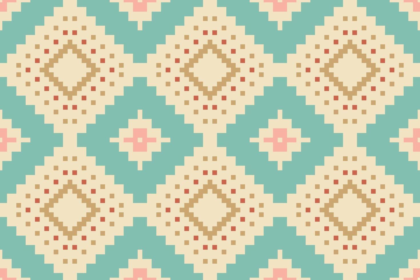 Textile Background Ethnic Ikat Patternfolk Embroidery, Aztec Geometric Ornament Print. Design for Carpet, Wallpaper, Clothing, Wrapping, Fabric vector