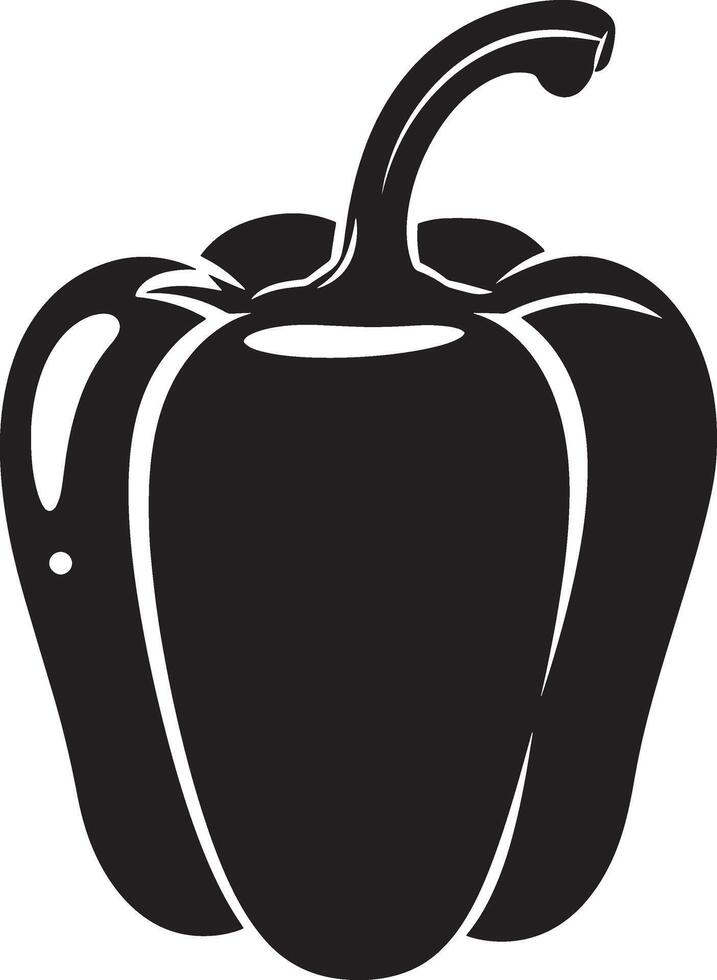 Simple Bell Pepper Silhouette Design with White Base vector