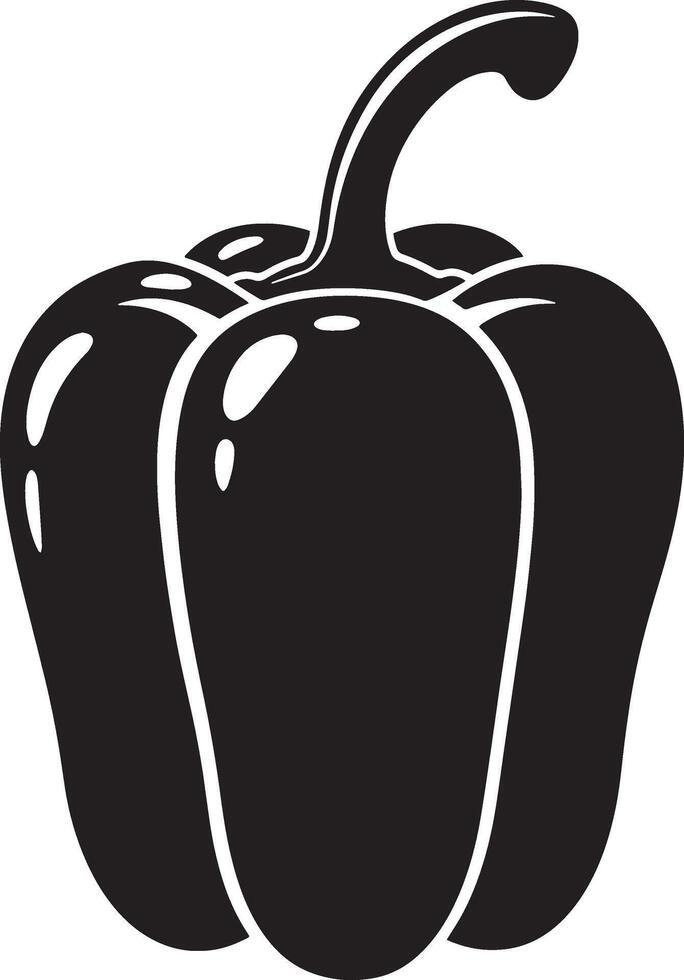 Contemporary Bell Pepper Silhouette Artwork in Minimal Style vector