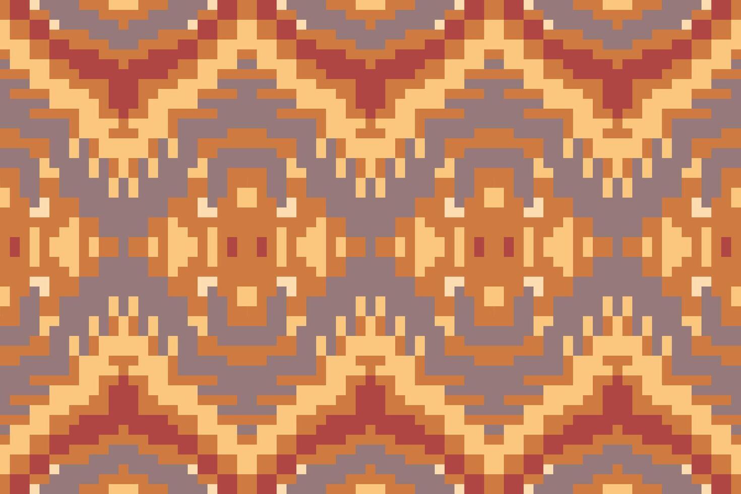 Pixel Japanese Traditional Patternfolk Embroidery, Aztec Geometric Ornament Print. Design for Carpet, Wallpaper, Clothing, Wrapping, Fabric vector