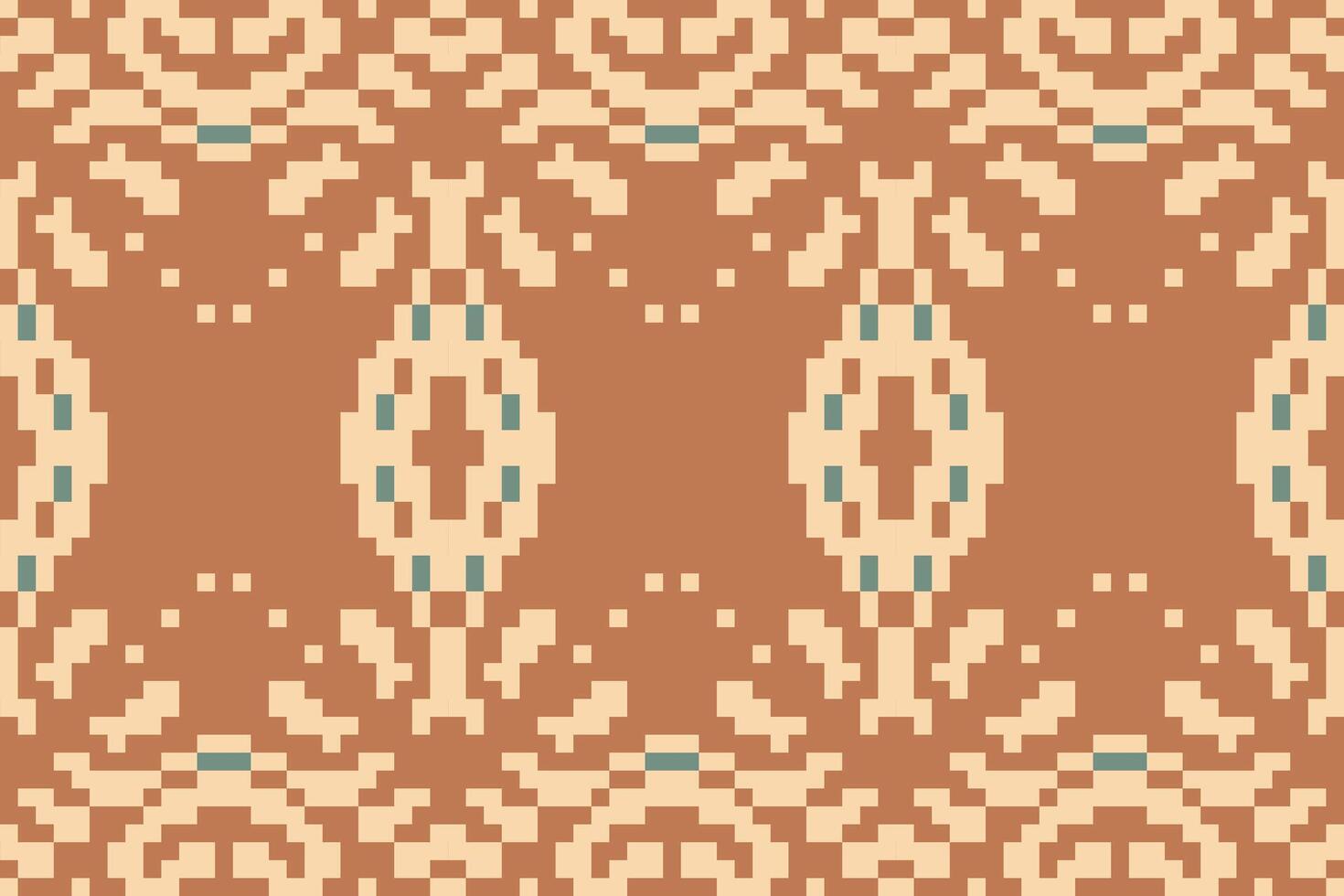 Pixel Traditional Kimono Patternfolk Embroidery, Aztec Geometric Ornament Print. Design for Carpet, Wallpaper, Clothing, Wrapping, Fabric vector